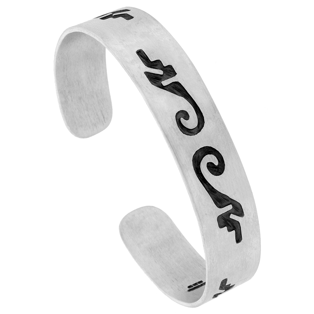 Sterling Silver Southwestern Cuff Bracelet Hopi Design Handmade 7.25 inch
