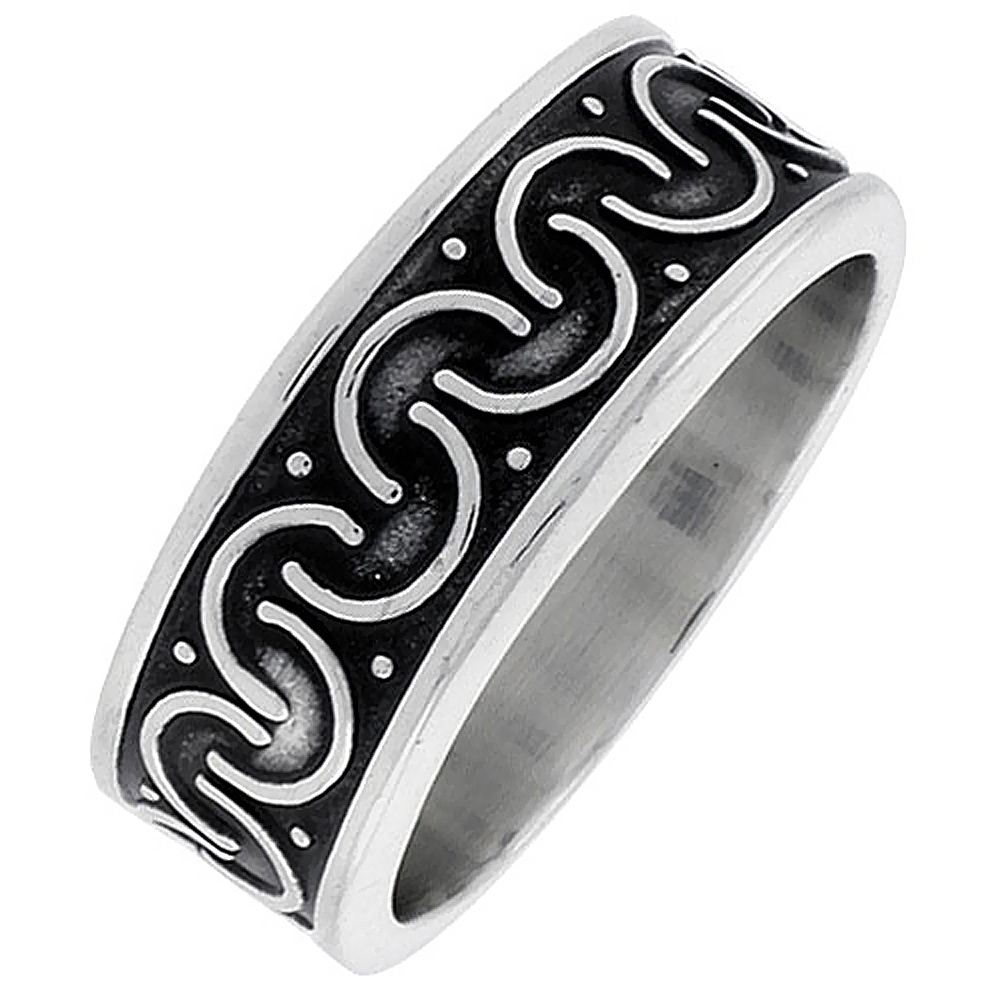 Sterling Silver Hopi Brotherhood Symbol Ring for Men and Women Southwestern Design Handmade 1/4 inch wide sizes 6-13