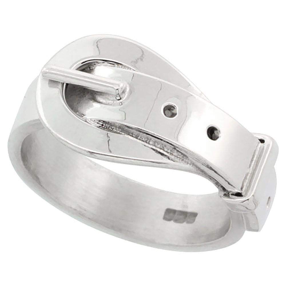 Sterling Silver Belt Buckle Ring Handmade 5/16 inch wide