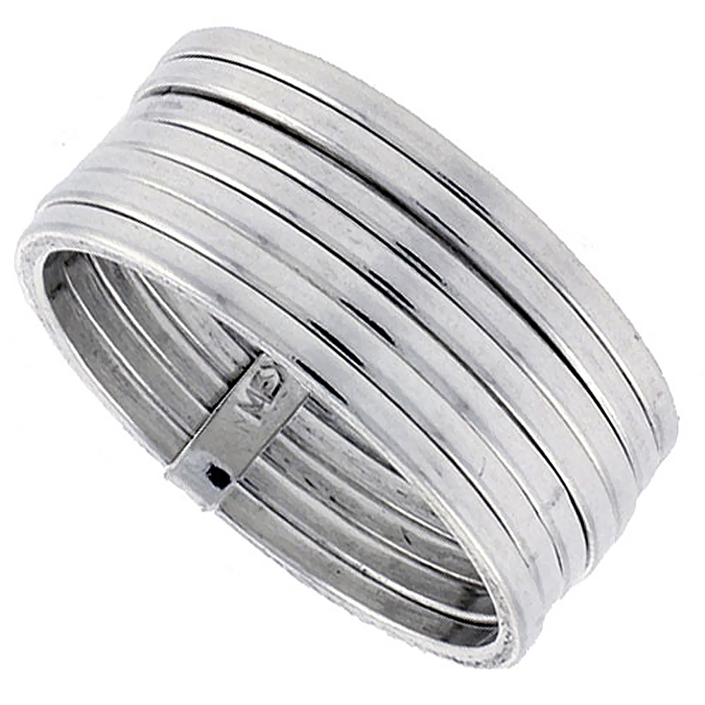 Sterling Silver Semanario 7-Band Ring Handmade 3/8 inch wide