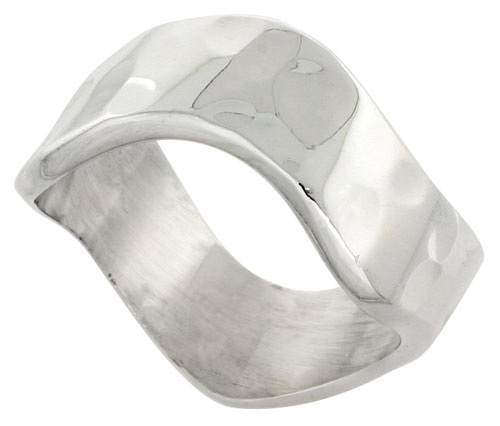 Sterling Silver Heavy Wave Band 5/16 inch wide