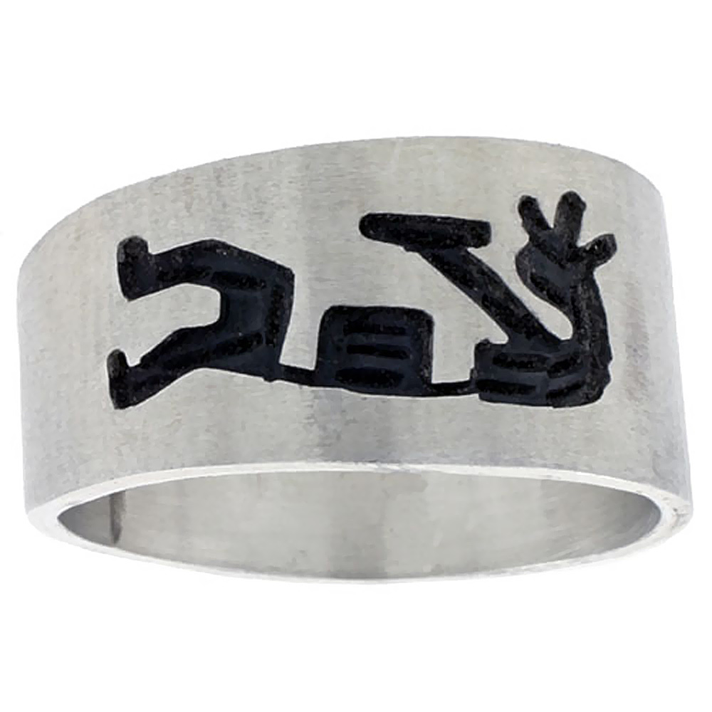 Sterling Silver Native American Design kokopelli Ring, sizes 8-13
