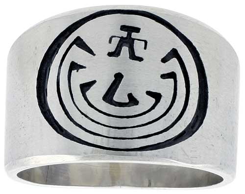 Sterling Silver Native American Design MAN IN MAZE Ring, sizes 8-13